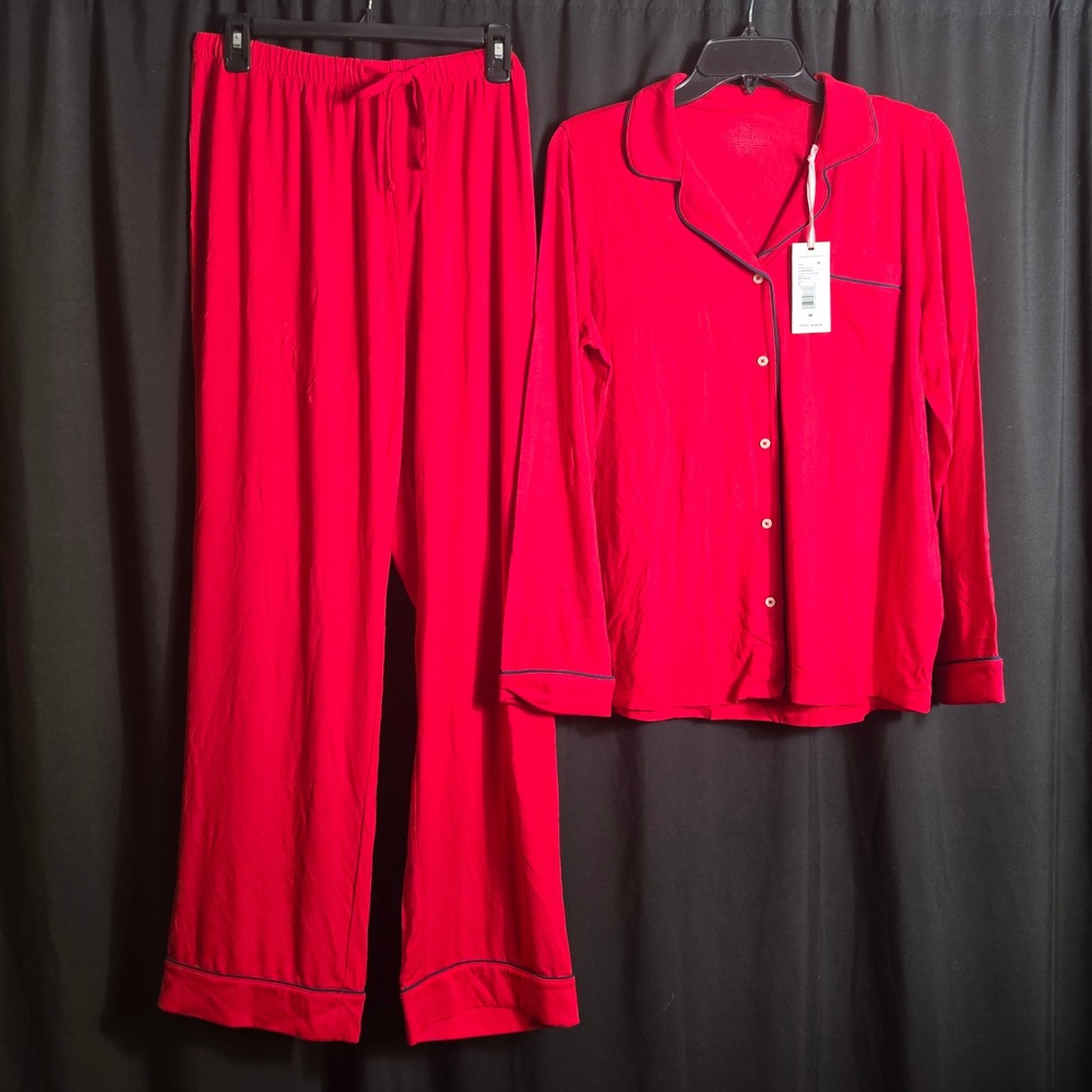 Vineyard Vines Red Velvet Modal Long Sleeve Pajama Sleep Set 2L001243-621 Mens M